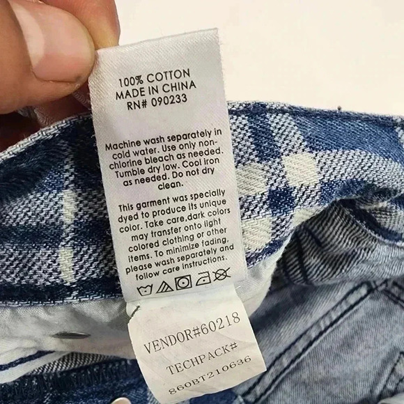 Pacsun Button Fly High Rise Dad Jeans Plaid Jeans Women's 26 - Picture 7 of 10